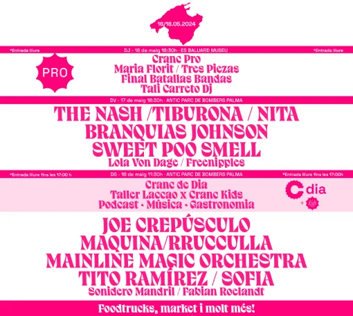 Cranc Illa de Mallorca Festival - Cartel 2024