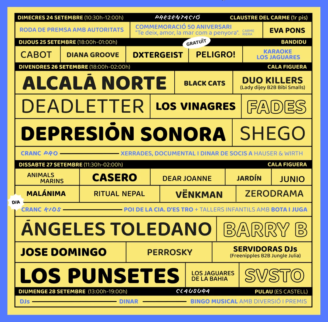 Cartell Cranc Illa de Menorca Festival 2025 Cartell Cranc Illa de Menorca Festival 2025